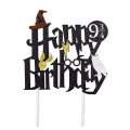 Themed Magic Balloon Cake Topper Glasses Necktie Happy Birthday Banner Party Decoration Wizard Party Supplies